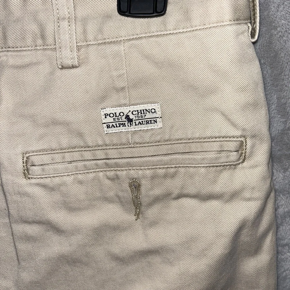Vintage Polo Ralph Lauren Andrew Short Mens 34 Beige Pleated Chino  Casual Prep